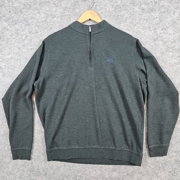 Peter Millar Men's Quarter Zip Size L‎ Green Crown Comfort Pullover Embroidered - Picture 1 of 14